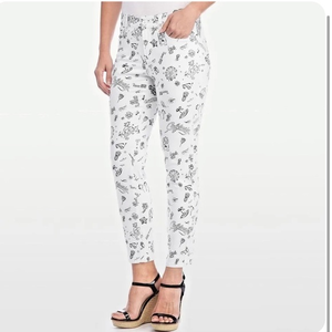 NYDJ‎ Clarissa Skinny Ankle California City White Black Womens Size 10 Festival